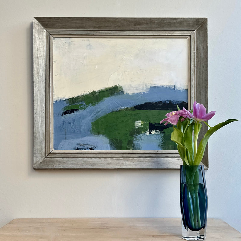 Vintage Art Room Abstract Landscape  in Vintage Frame from Sweden