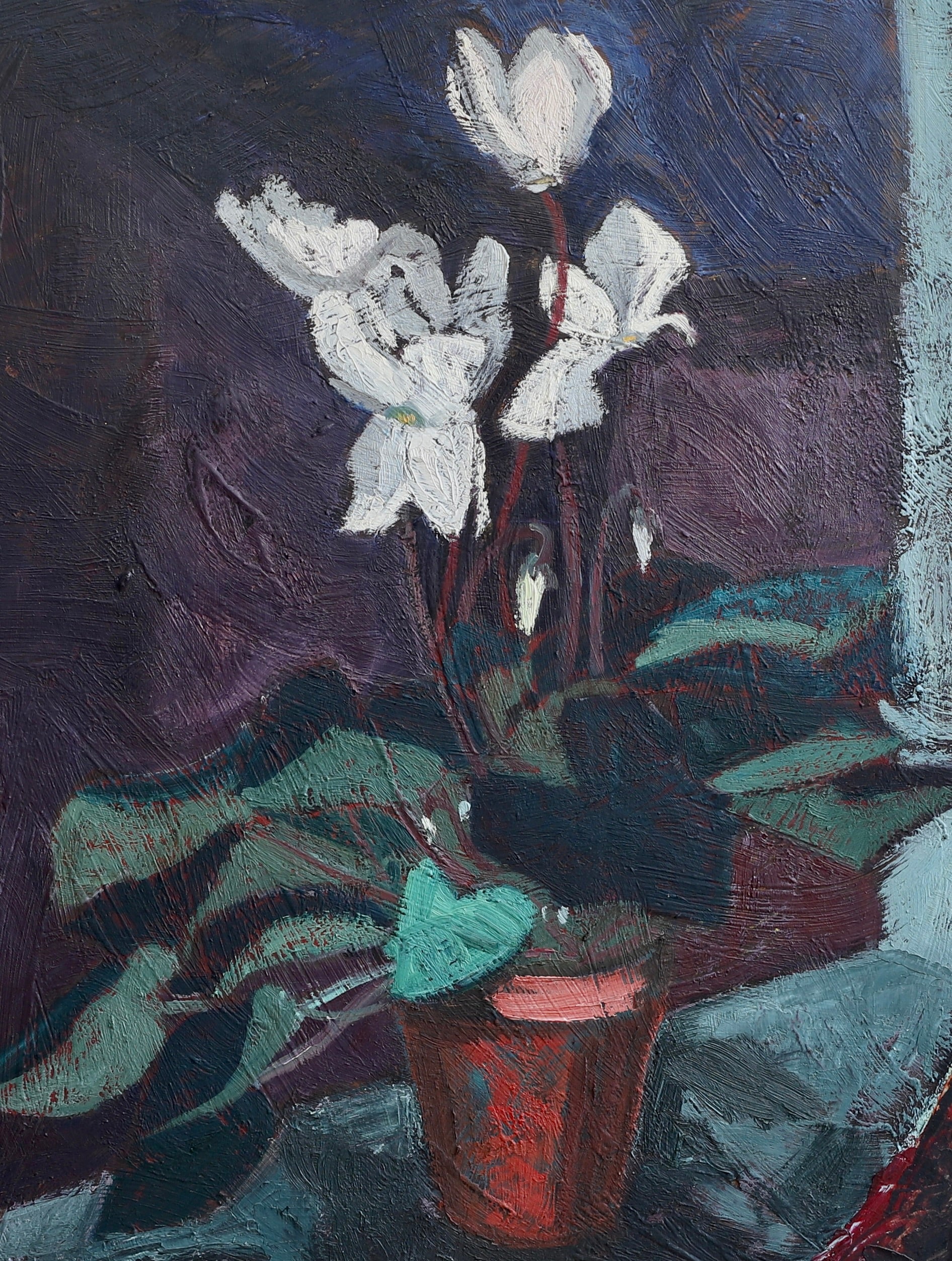 Mid Century Original Still Life Oil Painting From Sweden 1946
