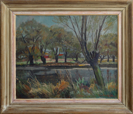 Original Oil Painting Vintage Mid Century By T Almgren Sweden