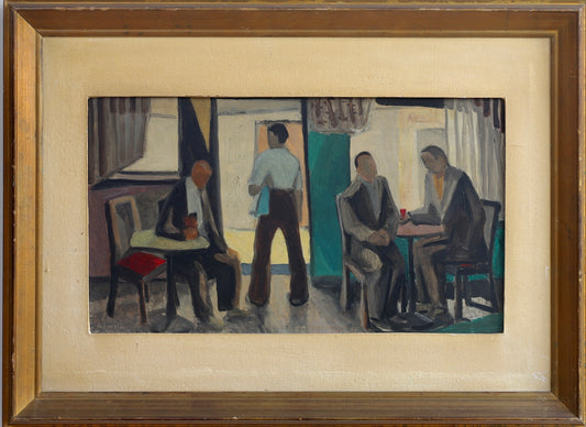 Vintage Art Room Mid Century Original Oil Painting By GS Malm from Sweden