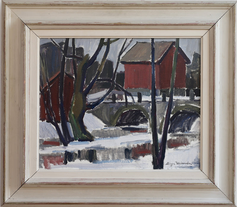Mid Century Vintage Original Oil Painting From Sweden