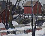 Mid Century Vintage Original Oil Painting From Sweden