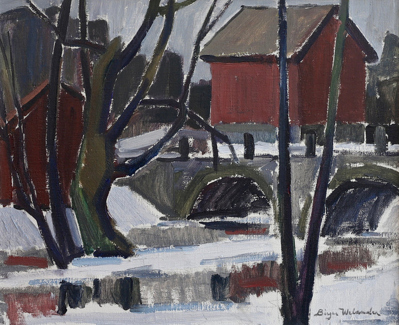 Mid Century Vintage Original Oil Painting From Sweden