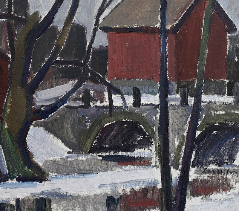 Mid Century Vintage Original Oil Painting From Sweden