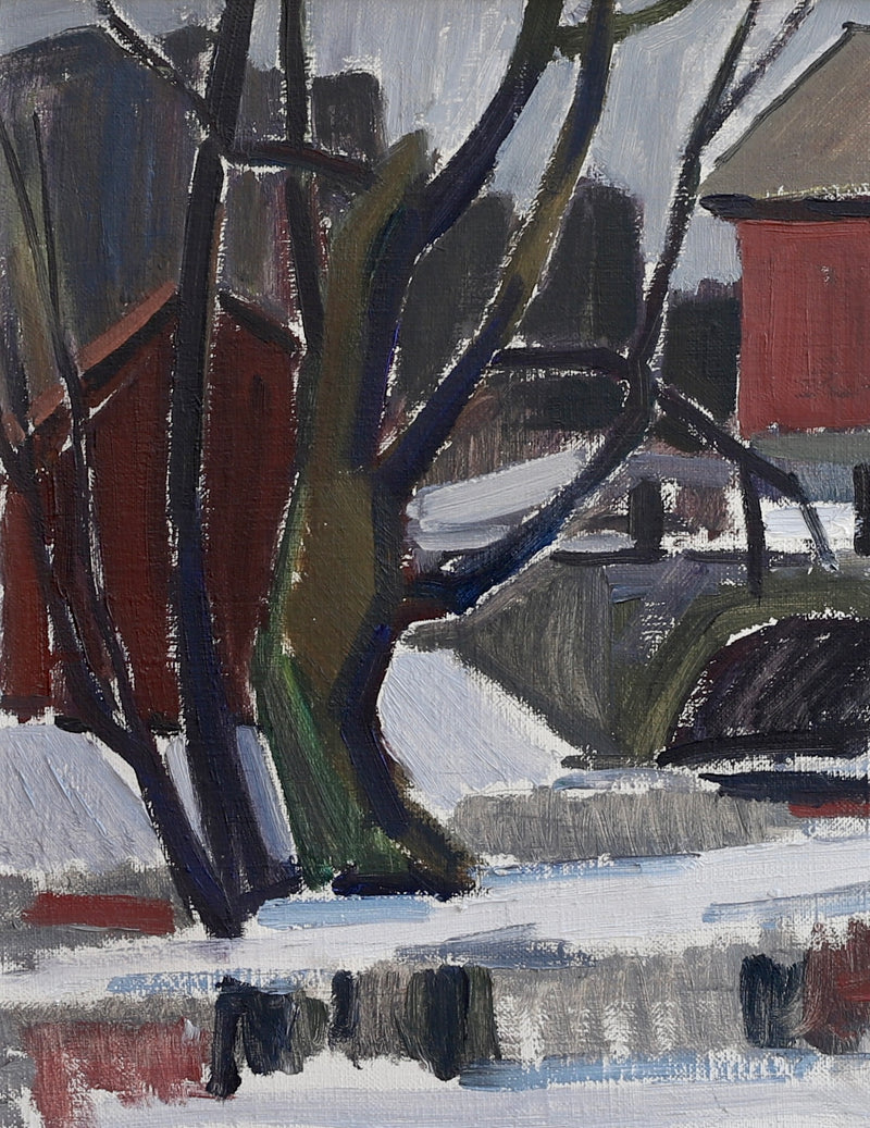 Mid Century Vintage Original Oil Painting From Sweden