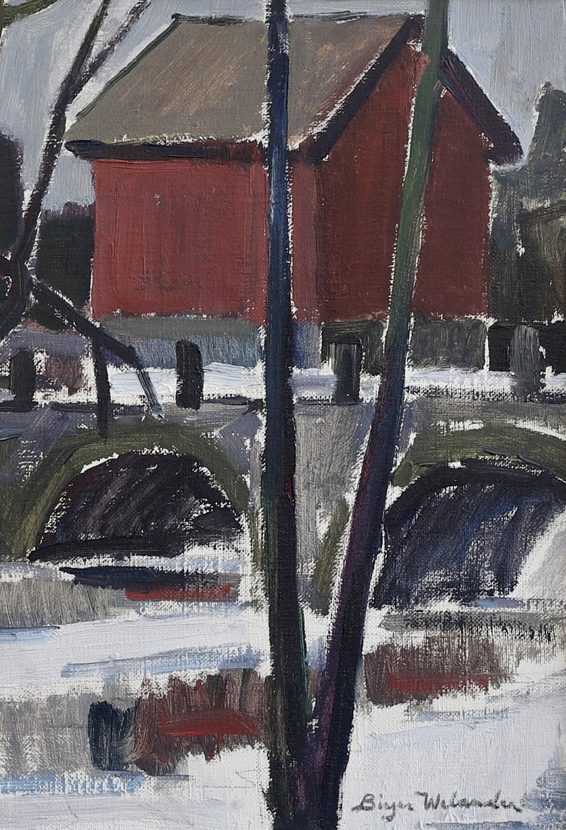 Mid Century Vintage Original Oil Painting From Sweden