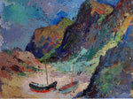 Vintage Art Room Mid Century Original Oil Painting from Sweden
