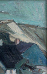 Mid Century Vintage Art Room Original Oil Painting From Sweden