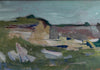 Vintage Art Room Mid Century Original Oil Painting from Sweden 1954