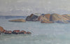 Vintage Art Coastal Oil Painting from Sweden