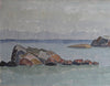 Vintage Art Coastal Oil Painting from Sweden