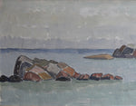 Vintage Art Coastal Oil Painting from Sweden