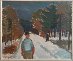 Mid Century Vintage Original Oil Painting From Sweden