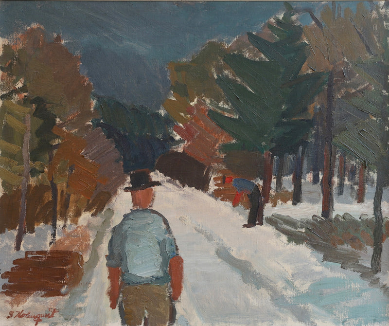 Mid Century Vintage Original Oil Painting From Sweden