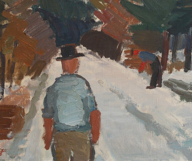 Mid Century Vintage Original Oil Painting From Sweden