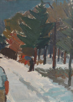 Mid Century Vintage Original Oil Painting From Sweden