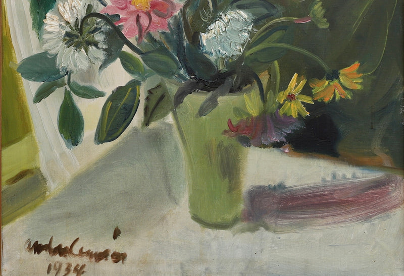 Vintage Original Still Life Oil Painting From Sweden 1934