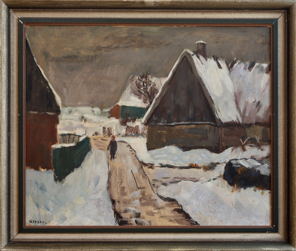 Vintage Art Mid Century Oil Painting By G Ekdahl Sweden