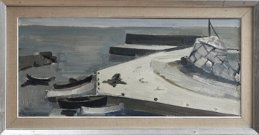 Mid Century Coastal Oil Painting By A Erwö Sweden