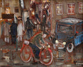 Load image into Gallery viewer, Vintage Mid Century Cityscape Oil Painting From Sweden
