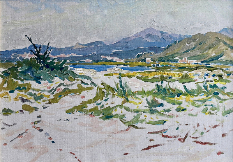 Mid Century Vintage Original Landscape Oil Painting From Sweden