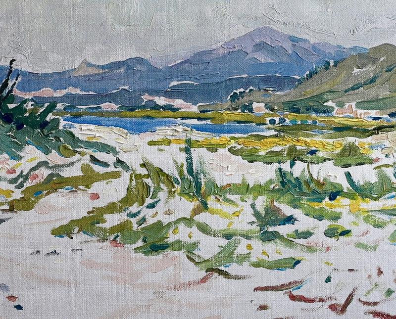 Mid Century Vintage Original Landscape Oil Painting From Sweden
