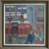 Original Vintage Interior Oil Painting from Sweden