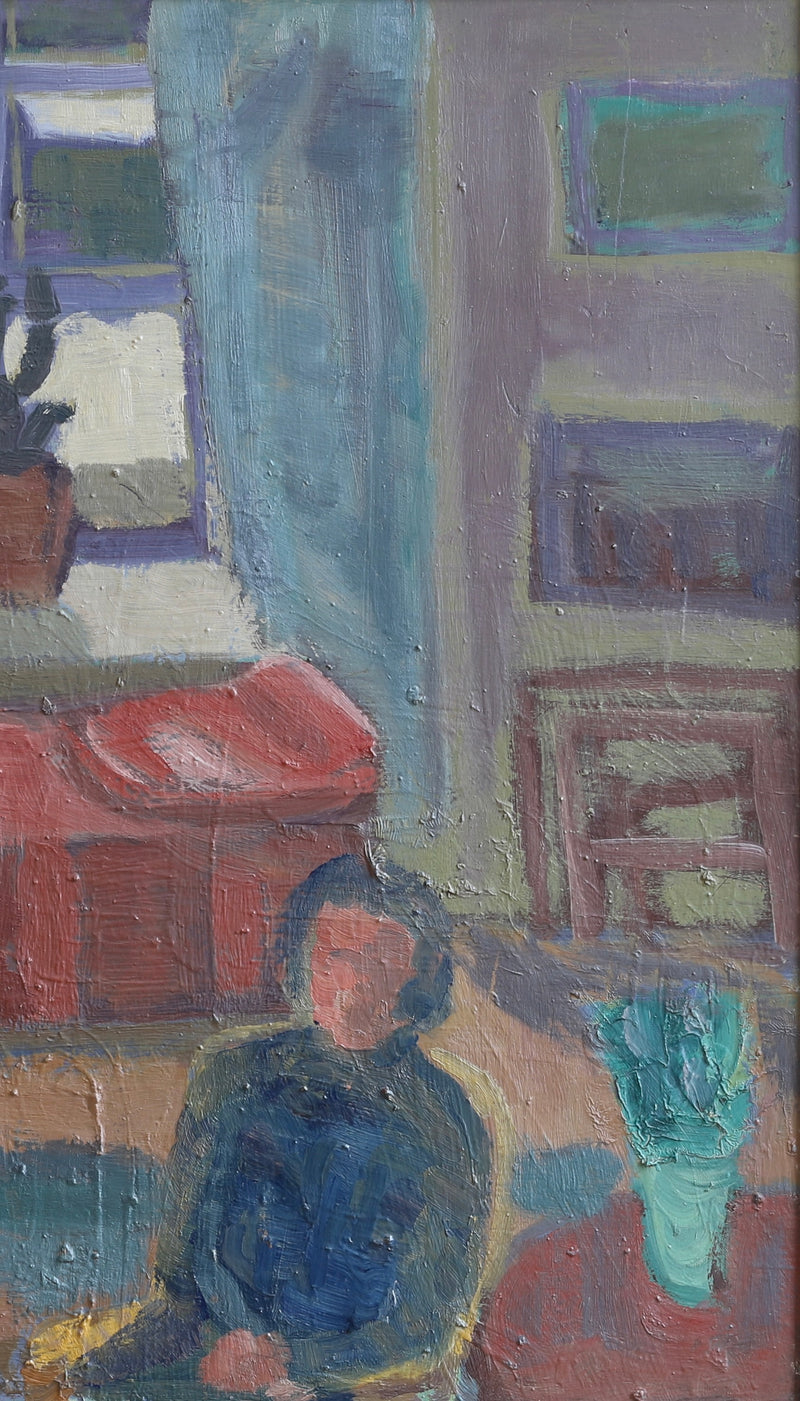 Original Vintage Interior Oil Painting from Sweden