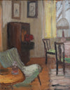 Vintage Mid Century Interior Oil Painting From Sweden