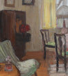 Vintage Mid Century Interior Oil Painting From Sweden