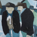 Load image into Gallery viewer, Oil Painting Vintage Mid Century Oil Painting of Fishermen From Sweden
