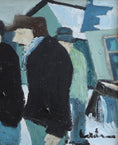 Load image into Gallery viewer, Oil Painting Vintage Mid Century Oil Painting of Fishermen From Sweden
