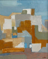 Mid Century Vintage Original Cityscape Oil Painting From Sweden 1955