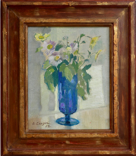 Original Still Life Floral Oil Painting Sweden 1952