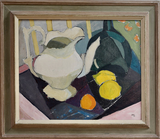 Original Mid Century Still Life Painting From Sweden 1952