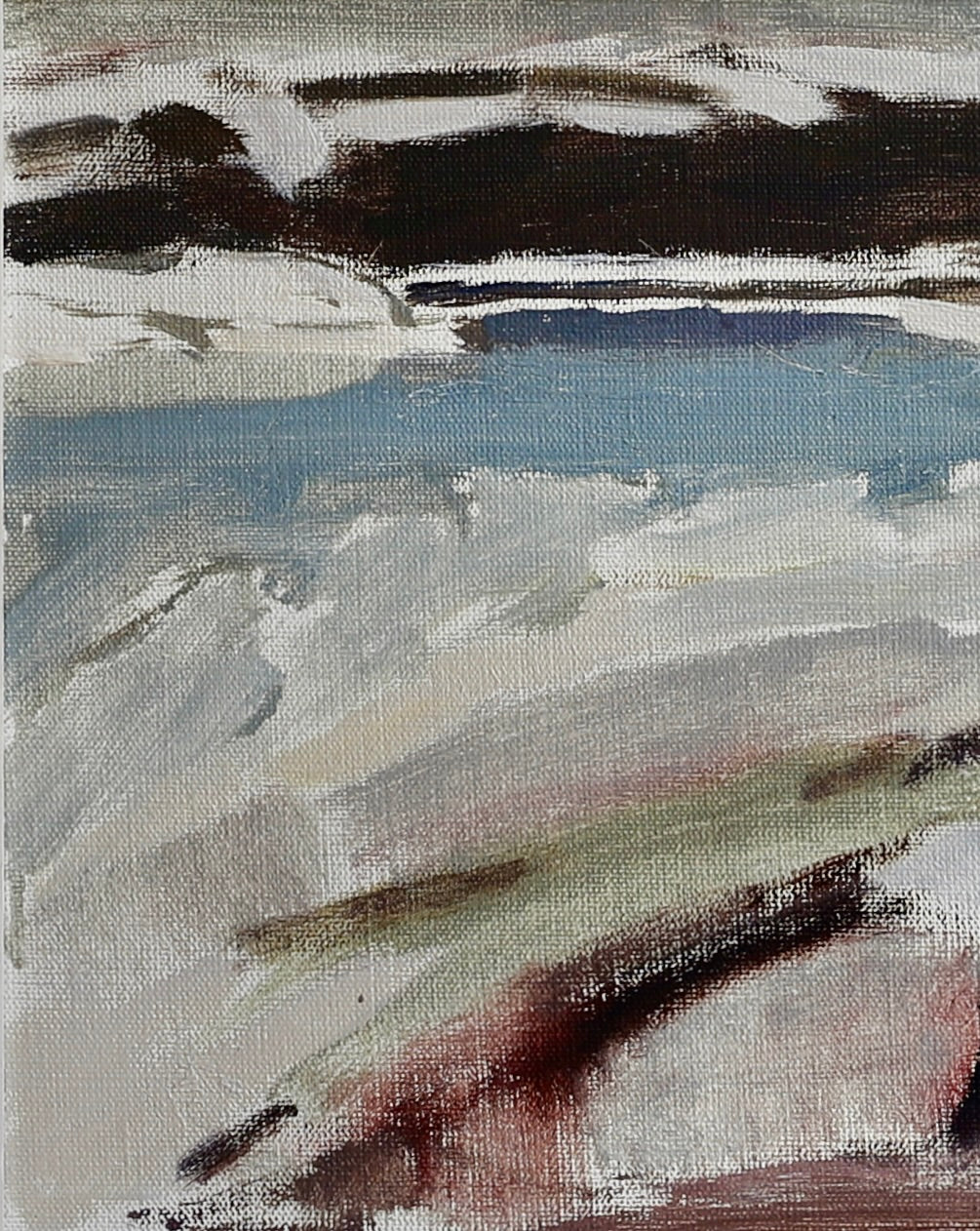Vintage Art Room Mid Century Coastal Oil Painting From Sweden