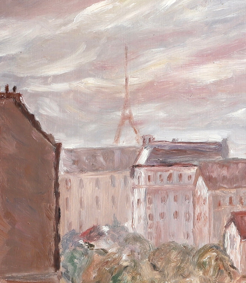 Mid Century Vintage Original Parisian Cityscape Oil Painting