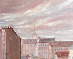 Mid Century Vintage Original Parisian Cityscape Oil Painting