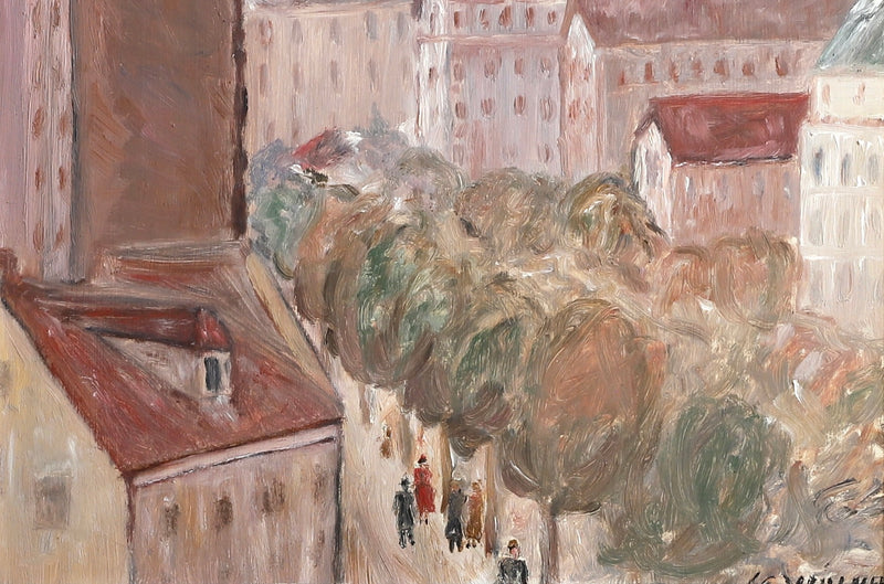 Mid Century Vintage Original Parisian Cityscape Oil Painting