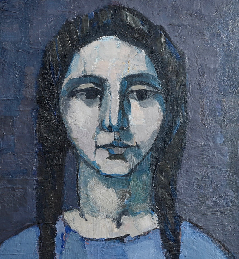 Vintage Art Room Mid Century Portrait from Sweden