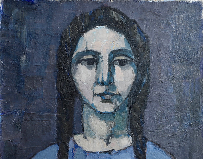 Vintage Art Room Mid Century Portrait from Sweden