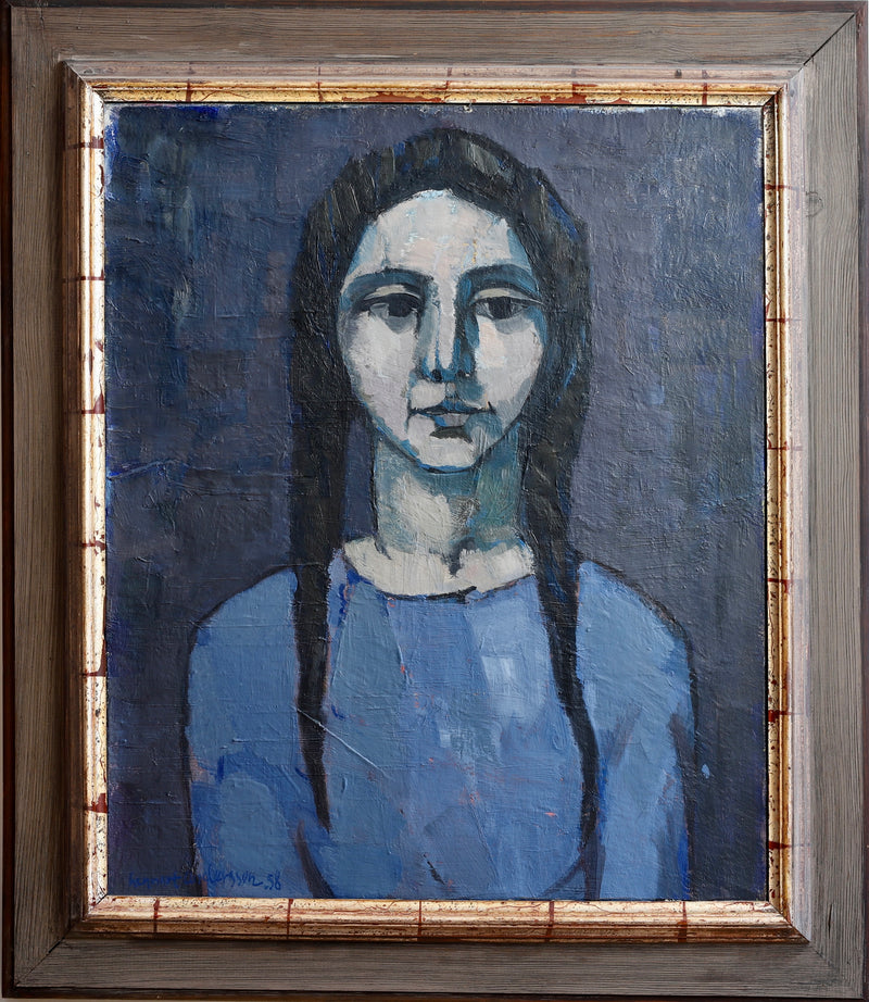 Vintage Art Room Mid Century Portrait from Sweden