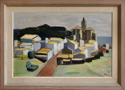 Vintage Landscape Oil Painting by T Nilsson from Sweden