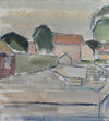 Vintage Original Harbor Oil Painting From Sweden