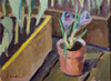 Mid Century Vintage Original Garden Oil Painting From Sweden
