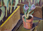 Mid Century Vintage Original Garden Oil Painting From Sweden