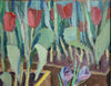 Mid Century Vintage Original Garden Oil Painting From Sweden
