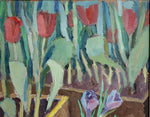 Mid Century Vintage Original Garden Oil Painting From Sweden