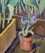 Mid Century Vintage Original Garden Oil Painting From Sweden