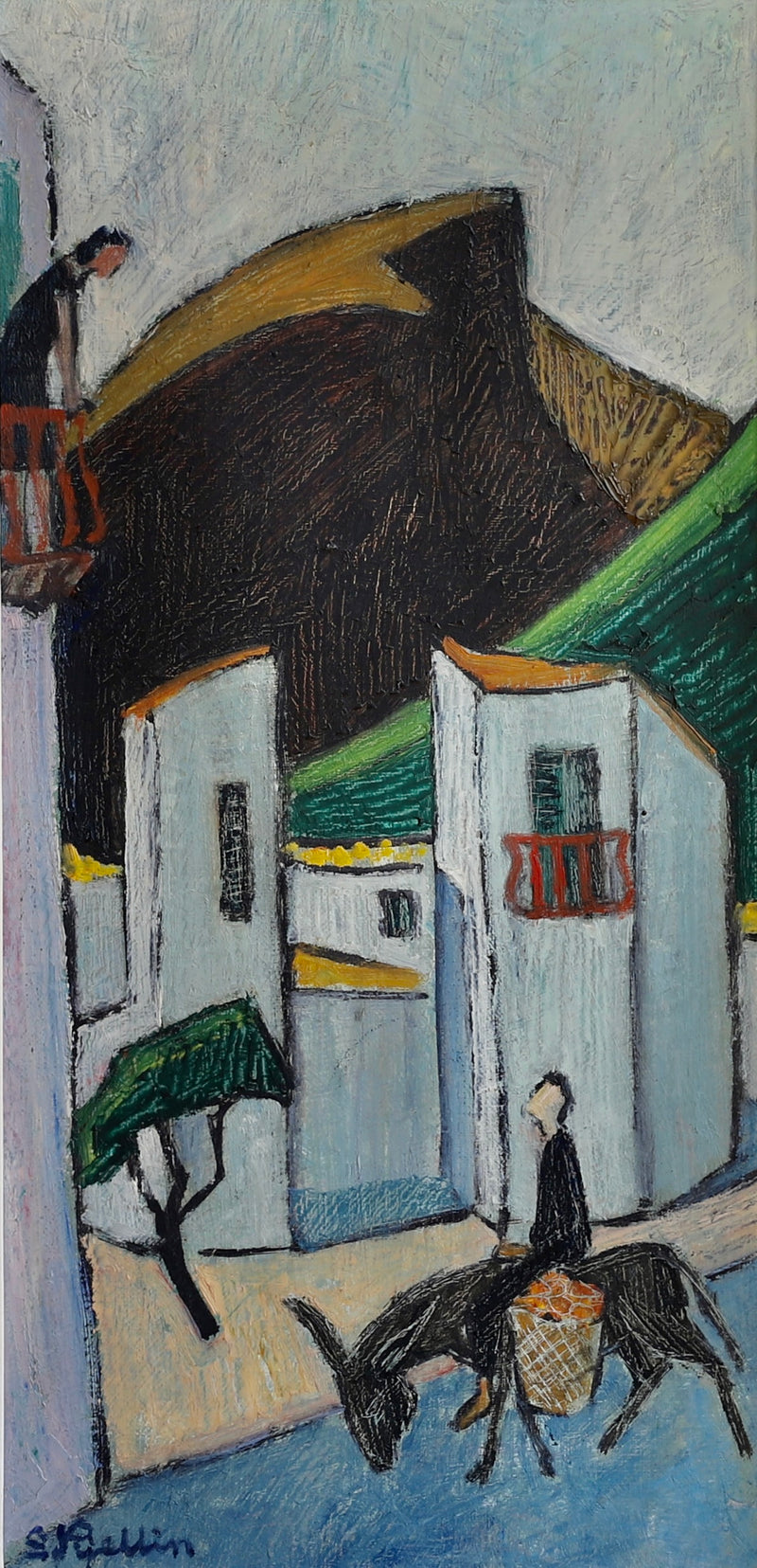 Vintage Art Original Oil Painting From Sweden by S Kjellin